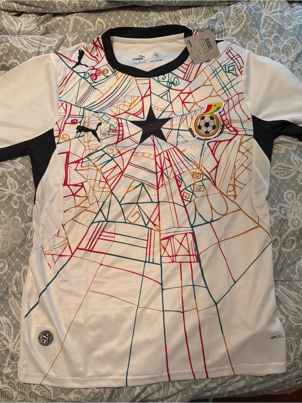 Puma White Soccer Jersey with Multicolor Graphic